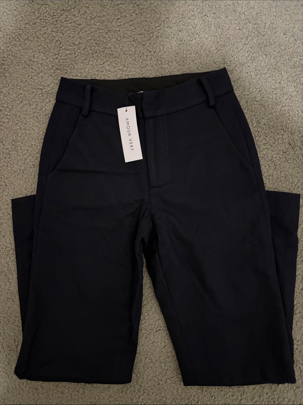 Amour Vert Men's Navy Slim Chinos